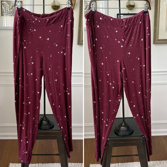 NWOT Soma Cool Nights Burgundy Star Celestial PJ Pajama Pants $54 XXL - Picture 1 of 7